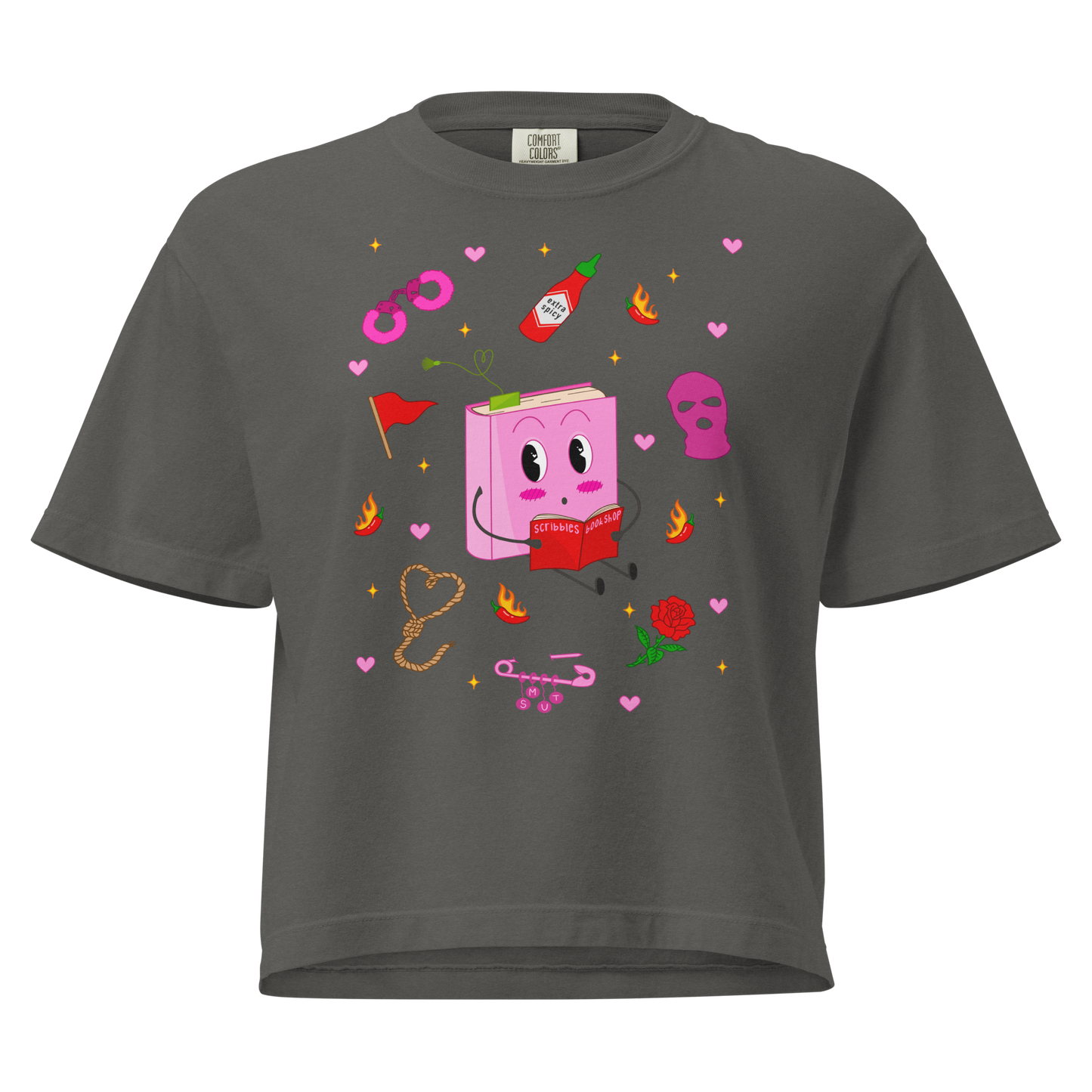 [Preorder] Scribbles Cropped Gray T-Shirt