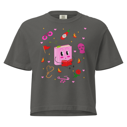 [Preorder] Scribbles Cropped Gray T-Shirt