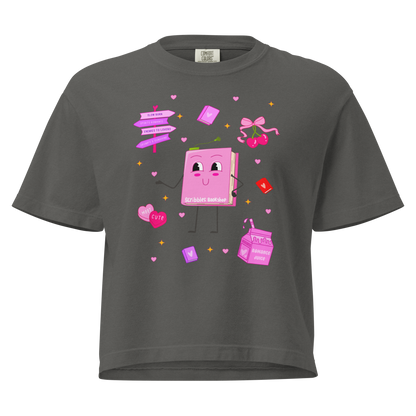 [Preorder] Scribbles Cropped Gray T-Shirt